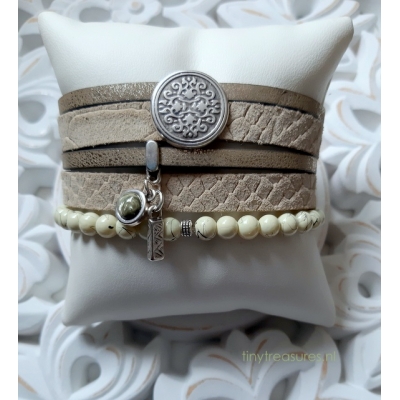 Leren wikkel armband in sage green Leren wikkel armband in sage green